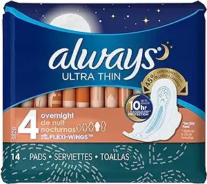 Always Ultra Thin Overnight Pads with Wings