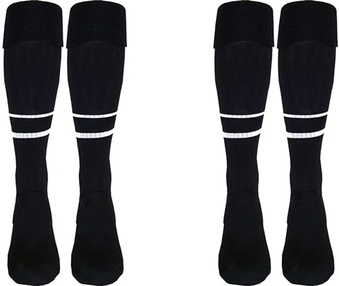 Soccer Referee Socks 2 Pair 2 Stripes (Inter 4-8)