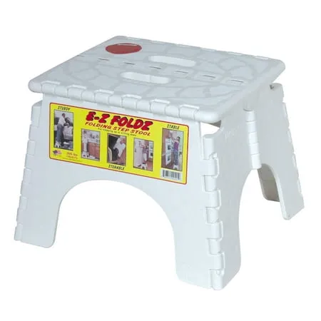 B&R Plastics 101-6 E-Z Foldz Step Stool - 9 White