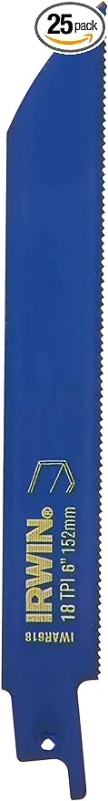 IRWIN Tools Reciprocating Saw Blade, Metal-Cutting, 6-inch, 18 TPI (372618B)