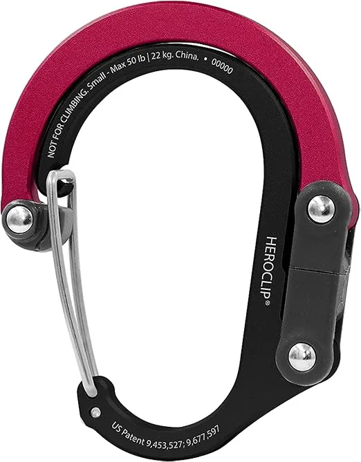 GEAR AID HEROCLIP (Small) Carabiner Gear Clip and Hook, for Hanging Bags, Purses, Lanterns, Strollers, Tools, Helmets, Water Bottles, and More