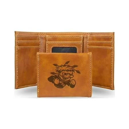 College Rico Industries Wichita State Shockers Brown Laser Engraved Trifold Laser Engraved Tri-Fold Wallet - Men s Accessory