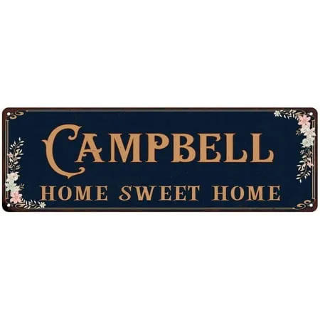 CAMPBELL Home Sweet Home Victorian Gift 6x18 Metal Sign 206180046835