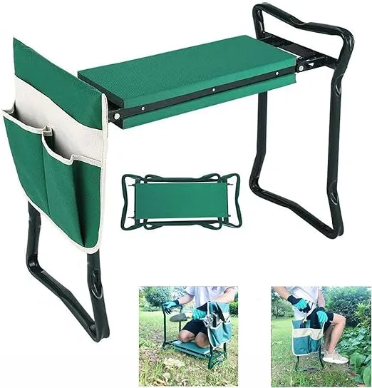 Garden Kneeler Seat Folding Stool 330 lbs Capacity Compact Multifunctiona<wbr/>l Tool