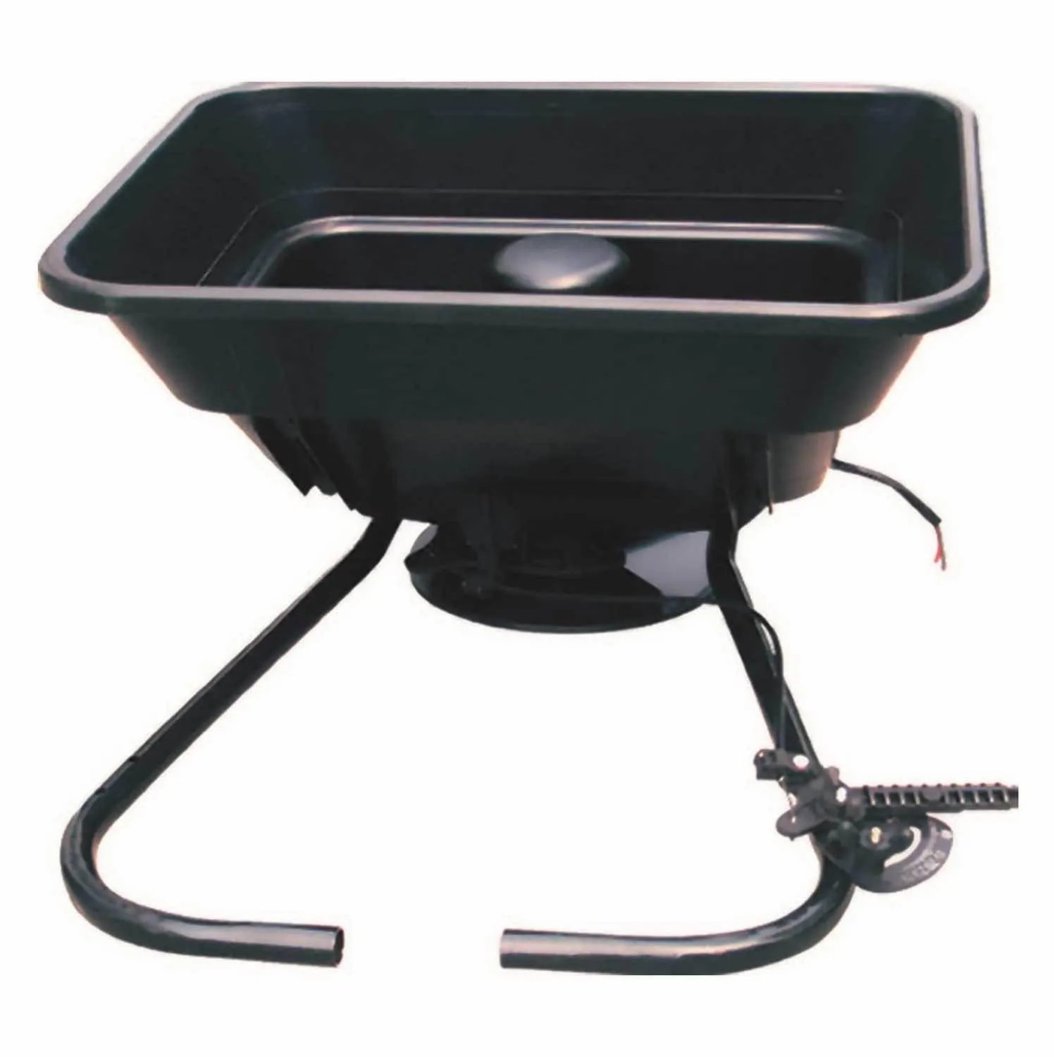 Field Tuff 12V ATV 80 Pound Load Capacity Broadcast Seed and Fertilizer Spreader - Black - 16.5