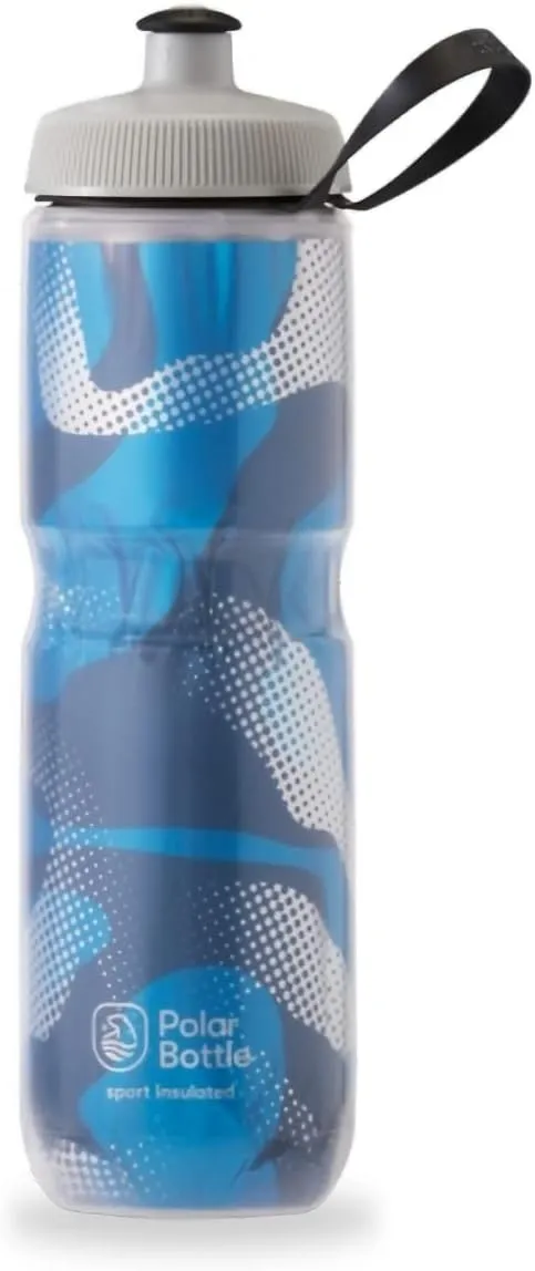 Polar Bottle – Sport Insulated 20oz Nimbus, Seaside Blue & Yellow – Leak Proof Water Bottles Keep Water Cooler 2x Longer than a Regular Reusable Water Bottle
