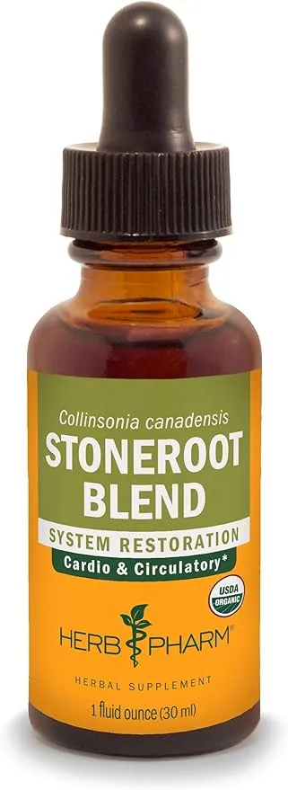 Herb Pharm Certified Organic Stoneroot Blend Liquid Extract for Cardiovascular and Circulatory Support, 1 Oz