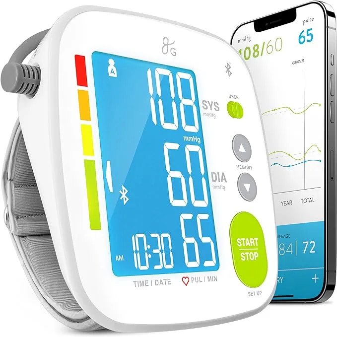 GreaterGoods Bluetooth Full Set Blood Pressure Monitor Cuff and Kit