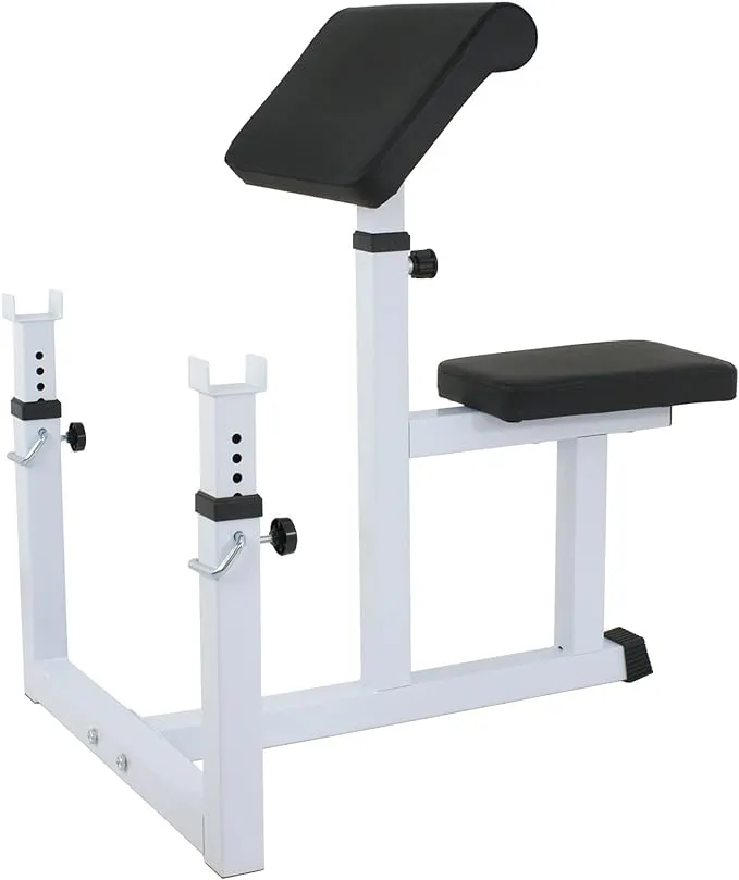 Commercial Weight Bench Seated Preacher 440lbs Strength Training Home Gym Use