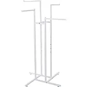 SSWBasics White 4-Way Clothing Rack with Straight Arms