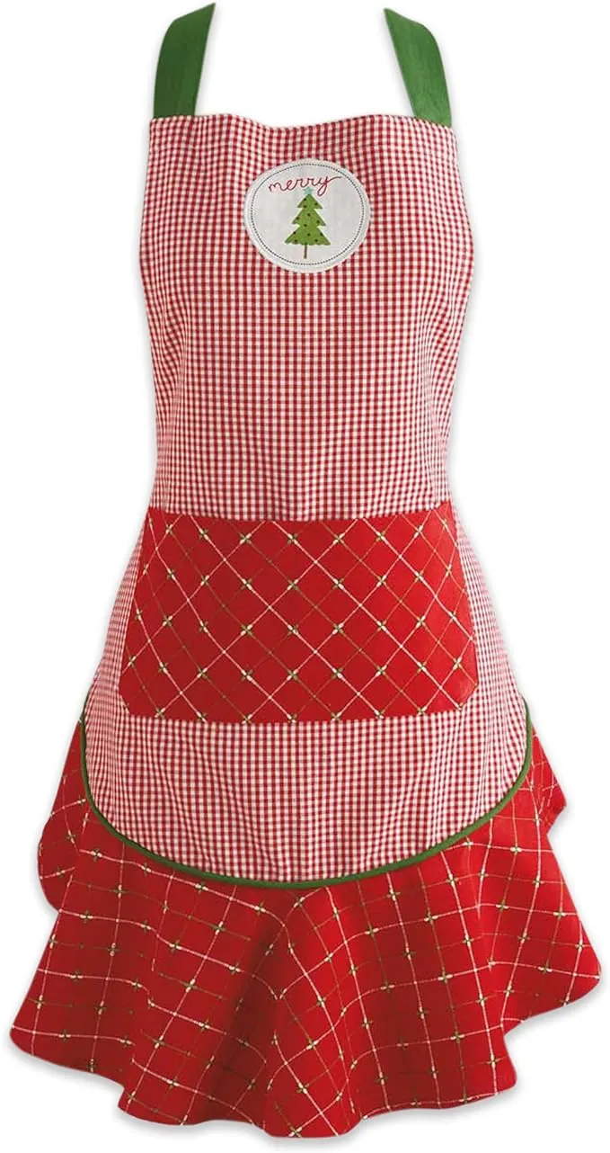 DII Women's Christmas Kitchen Apron Adjustable Adult Size for Cooking, Baking, Crafting & Entertaining