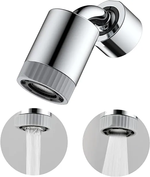 Kitchen Faucet Aerator,srmsvyd 720° Swivel Super Wide Angle 2 Water Outlet Modes Kitchen Sink Sprayer for Batroom, Washbasin & Kitchenroom.(720°)