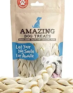 Amazing Dog Treats Beef Cheek Braids Dog Chew