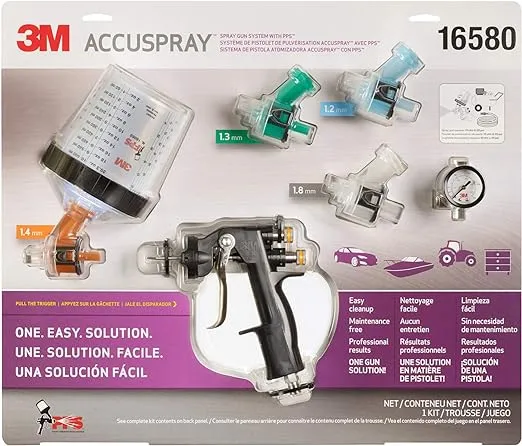 3M 16580 Accuspray Paint Spray Gun System with Original PPS, Standard, 22 Ounces, 4 Nozzles