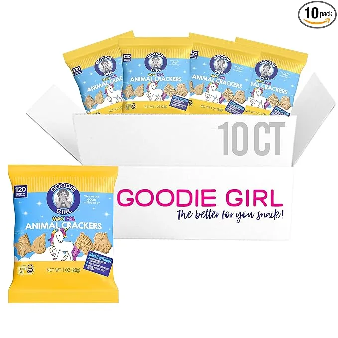 Goodie Girl, Magical Animal Crackers Snack Packs | Gluten Free, Peanut Free, Dairy Free, Egg Free | 120 Calories Each (Pack of 10)