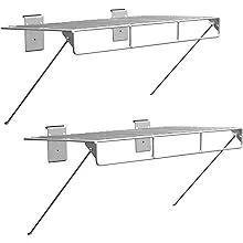 CrownWall 24 in. L x 12 in. W Slatwall Wire Shelf with Rail (2-