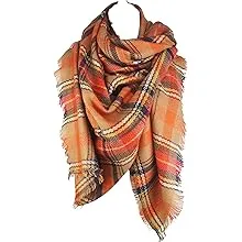 Women's Fall Winter Scarf Classic Tassel Plaid Tartan Warm Soft Chunky Large Blanket Wrap Shawl Scarves