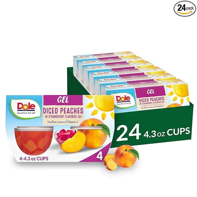 Dole Peaches in Strawberry Flavored Gel Snacks