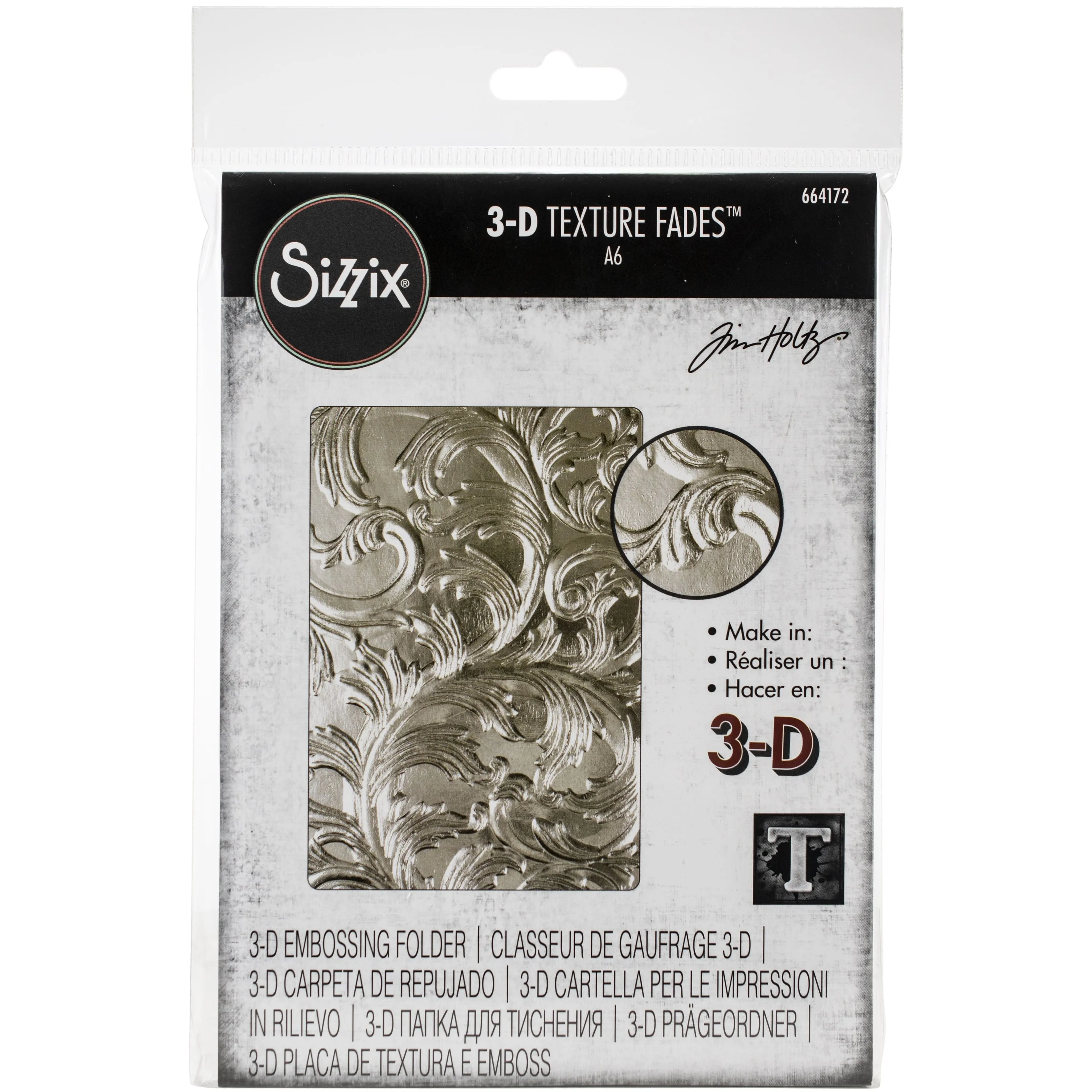 Sizzix 3D Textured Impressions Embossing Folder Elegant by Tim Holtz