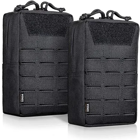 WYNEX Tactical Molle Pouches of Laser-Cut Design, 2 Pack Utility EDC Pouch ...