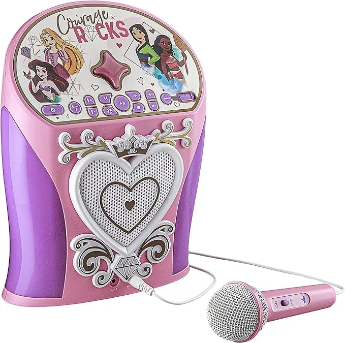 eKids - Disney Princess Bluetooth Karaoke with EZ Link Technology - Pink