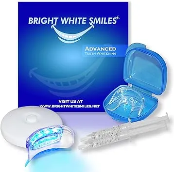 Bright White Smiles Advanced Teeth Whitening Kit - LED Light Tooth Whitener with 44% Carbamide Peroxide, Whitening Gel, Mouth Tray & Storage Case