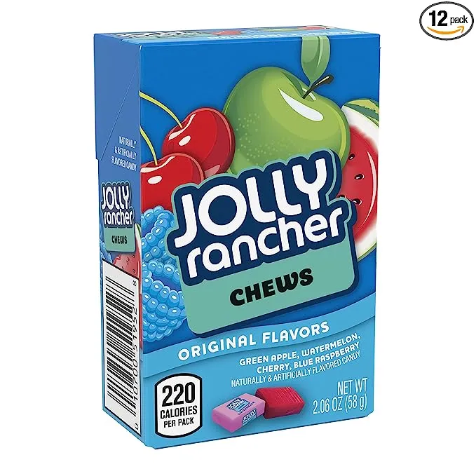 JOLLY RANCHER Chewy Candy, Bulk Assorted Flavors, 2.06 Ounce (Pack of 12)