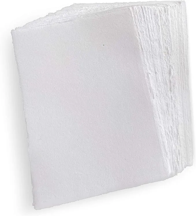 Handmade White Deckle Edge Blank Paper | Wanderings 50 Pack - A6=4x6"-150GSM