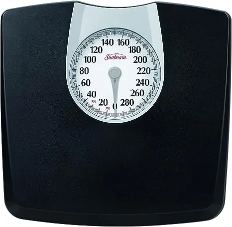 Sunbeam Full View Dial Analog Bathroom Scale Body Weight Weighing Scales 330lbs