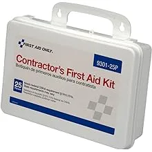 First Aid Only 9301-25P 25-Person Contractor's Emergency First Aid Kit for Home Renovation, Job Sites, and Construction Vehicles, 176 Pieces