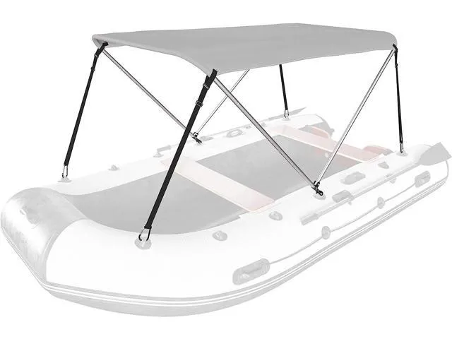 LILYPELLE Foldable Bimini Top Boat Cover Canopy Cover 2Bow Bimini Top(63' L 39-55 W 43.3' H) Suitable for Boats of 3.2-4.5 FT