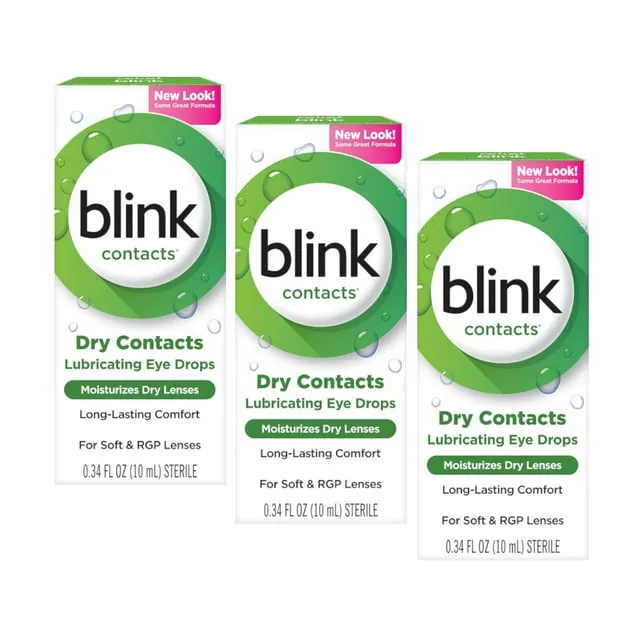 Blink Contacts смазывающие капли для глаз, 0,34 унции (4 шт. в упаковке)