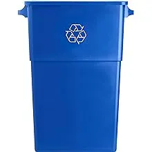 Genuine Joe GJO57258 Recycling Rectangular Container, 23 gallon Capacity, 22-1/2" Width x 30" Height x 11" Depth, Blue