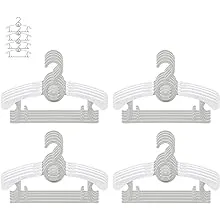 JSF Baby Hangers for Closet,20 Pack Grey Non-Slip and Extendable Plastic Children's Newborn Baby Hangers 11"-14" Adjustable Children Coat Hanger for Girl Boy Toddler Kids Child