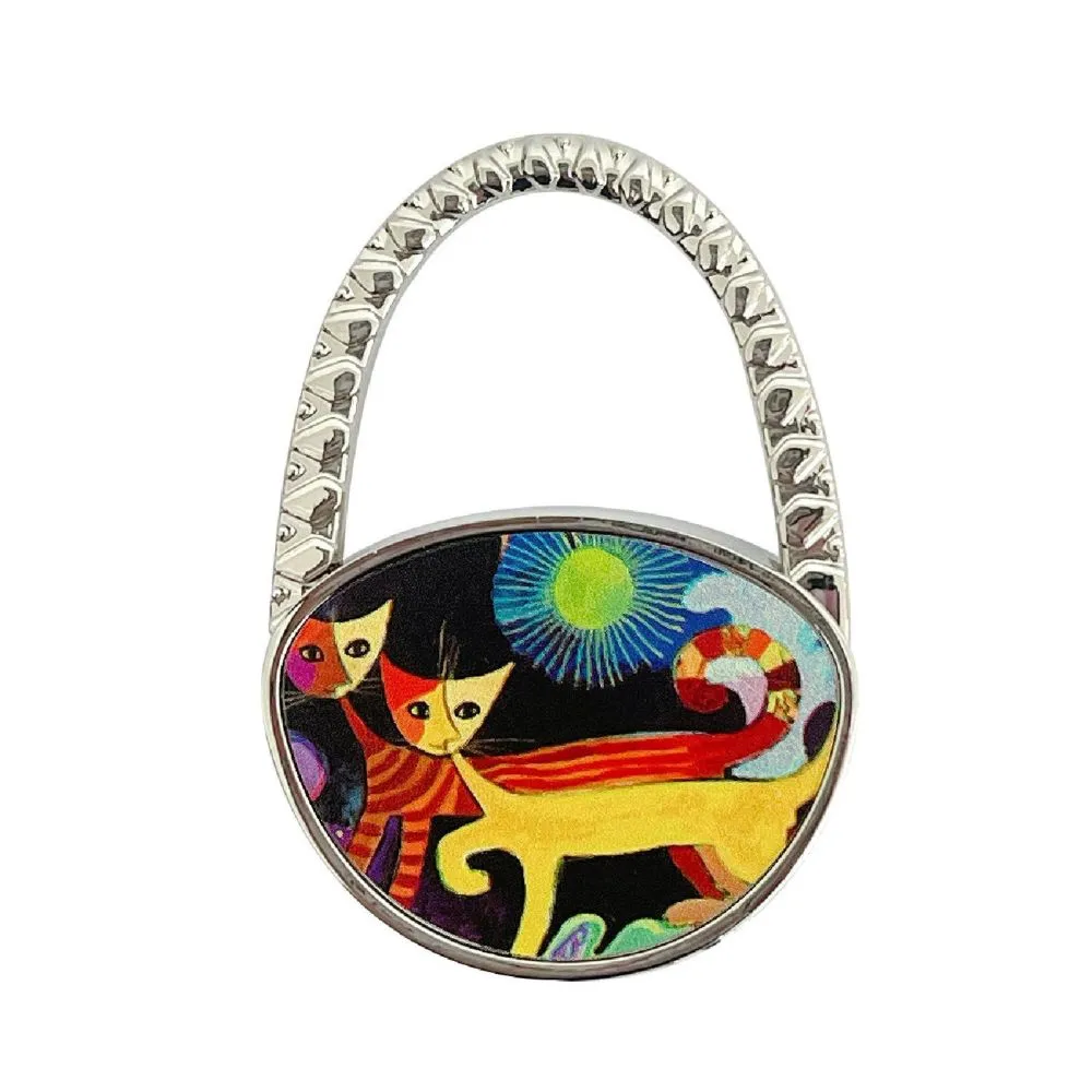 Cat Purse Hook for Table Foldable Purse Hanger Handbag Hook Bag Purse Metal Holder Cat Shaped Hanger