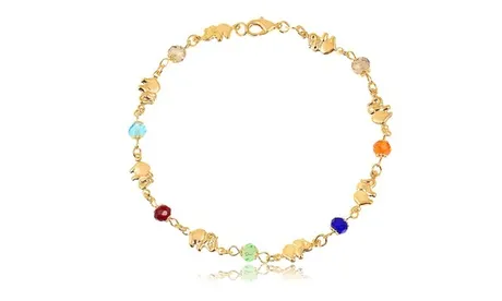 18K Gold Plated Elephant Charm Anklet