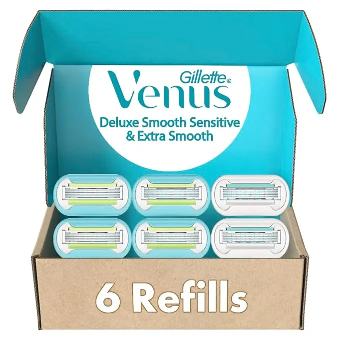 Gillette Venus Extra Smooth  Refill 5-Blade  6 Cartridges NEW