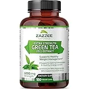 Extra Strength Green Tea 20:1 Extract, 6000 mg Strength, 150 Vegan Capsules