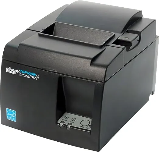 Star Micronics TSP143IIIU USB Thermal Receipt Printer with Device and Mfi USB Ports, Auto-cutter, and Internal Power Supply - Gray