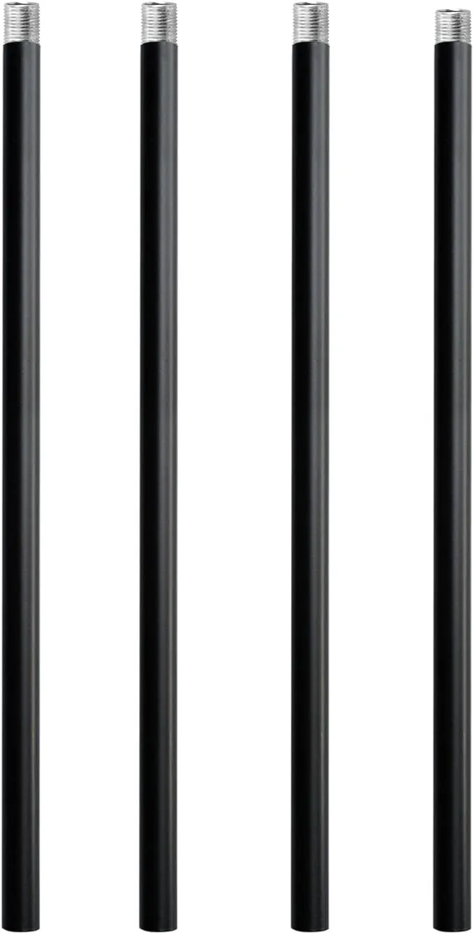 Matte Black M10 Threaded Extension Rod for Pendant Light, Island Lighting, Chandeliers,Lighting Fixture downrods & Stems,12 Inches