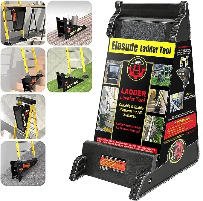 Ladder Leveler,Pitch Hopper, Ladder Stabilizer, Stair Ladder with Storage, Ladder Leveling Tool,Ladder Jacks,Easy to Use,Stable Platform for All Surfaces,Extension Ladder Accessories for Uneven Ground