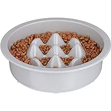 The Niner Slow Feed Bowl - Raised Peaks Slow Down Pets Eating - Fits Elevated Feeders Including Neater Feeder Large Sizes - Gentle on Teeth and Gums - Holds up to 2 Cups (Gunmetal Grey)