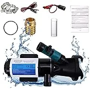 12V RV Portable Macerator Waste Pump for Sewage, 12GPM Quick-Release Self-Priming Macerator Pump for RV, Sewage Pump with Garden Hose Discharge Port, Water Pump Kit for Boat Marine RV Camper