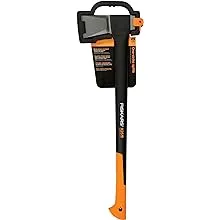 Fiskars X25 Splitting Axe - Wood Splitter for Medium to Large Size Logs with 28" Shock-Absorbing Handle - Black/Orange