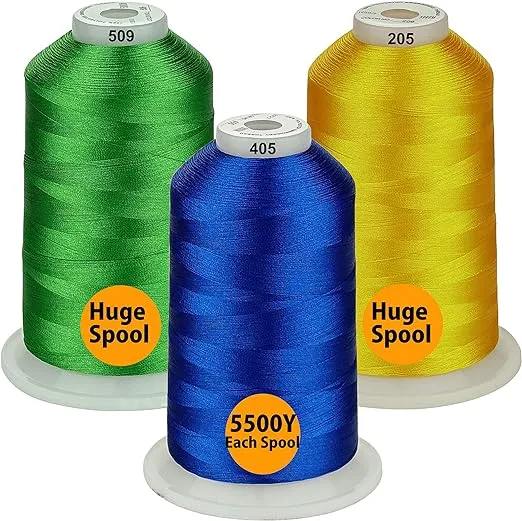 Simthread - 26 Selections - Various Assorted Color Packs of Polyester Embroidery Machine Thread Huge Spool 5500Y for All Purpose Sewing Embroidery Machines - Essential Color 2