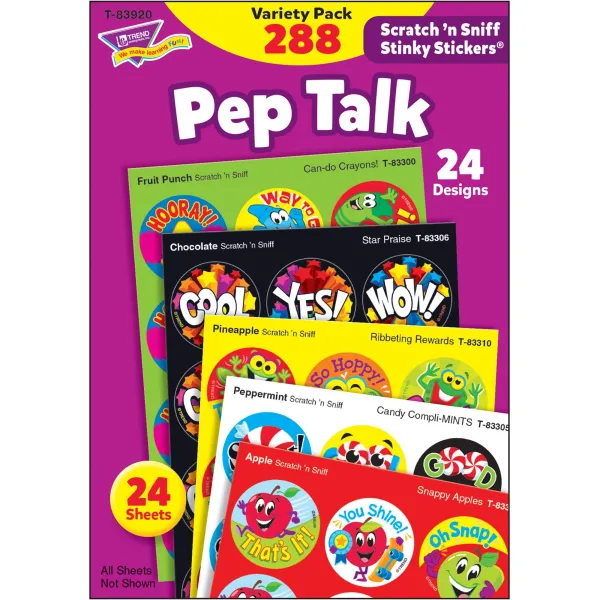 Trend Pep Talk Scratch 'n Sniff Stinky Stickers - (Unicorn, Country Critters, Ribbeting Rewards, Candy Compli-MINTS, Snappy Apples, Star Praise) Shape