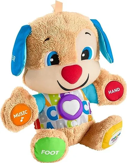 Fisher-Price Laugh & Learn Baby & Toddler Toy Smart Stages Puppy Interactive Plush Dog With Music And Lights For Ages 6+ Months