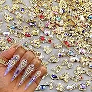 50pcs 3D Gold Nail Charms for Acrylic Nails Mix Styles Rhinestones for Nails Metal Nail Jewels for Nail Art Shiny Zircon Nail Rhinestones Alloy Nail Charm Pearl Nail Gems Cute Charms for Nails Design50pcs 3D Gold Nail Charms for Acrylic Nails Mix Styles 