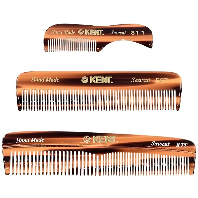 Kent Combs for Men Beard Comb Set, Pocket Comb Beard Kit for Men for Travel and Home Care, Mustache Comb for Men, Mini Comb Beard Combs for Mens Grooming, Handmade Kent Comb Mens Beard Grooming Set