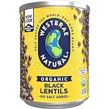 Westbrae Natural Organic Black Lentils, No Salt Added, 15 Ounce (Pack of 12)